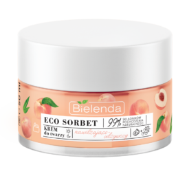 BIELENDA ECO SORBET Prebiotinis Drėkinamasis ir Raminamasis Veido Kremas Persikas, 50 ml