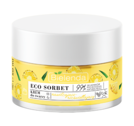 BIELENDA ECO SORBET drėkinamasis ir odą skaistinantis veido kremas su ananasais, 50 ml