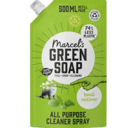 MARCELS GREEN SOAP baziliko ir citrinžolės universalus valiklis, PAPILDYMO PAKUOTĖ 500 ml