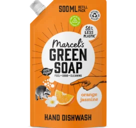MARCELS GREEN SOAP jazmino ir apelsinų ploviklis indams, PAKARTOTINIS PAKAVIMAS 500 ml