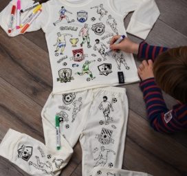 Selfie Clothing spalvinimo pats futbolo pižama, skirta 6–8 metų vaikams