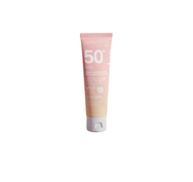 ALPHANOVA DAILY SUN ekologinis aviečių ir simondsijų aliejus Perlų spindesio spinduliavimo kremas veidui su SPF50+ saulės spinduliu, 50ml