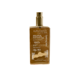 ALPHANOVA SUN žėrintis natūralus sausas aliejus kūnui ir plaukams su arganu, jojoba bei baobabu, 100ml
