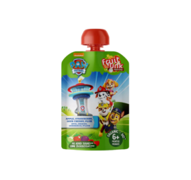 FRUITFUNK Paw Patrol ekologiškas vaisių tyrelė su obuoliais, braškėmis, aitriosios vyšniomis ir slyvomis, 90g
