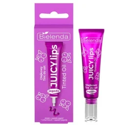 BIELENDA Juicy Lips atspalvį suteikiantis lūpų aliejus su mėlynių sėklų aliejumi ir Vitaminu E, 10g