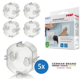 REER permatomių kištukų dangtelių komplektas, 5 vnt.