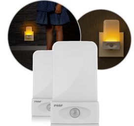 REER naktinių lempų rinkinys su judesio jutikliu ir šilta šviesa, 2 vnt.