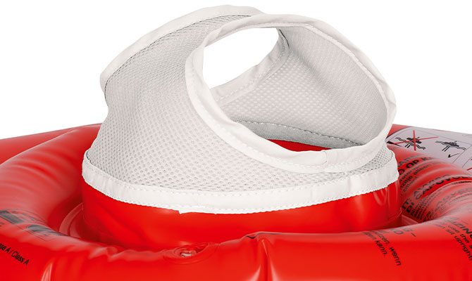 REER myswimbuddy kūdikių plaukimo ratas su galvos atrama, tinklinė sėdynė ir 4 oro kameros - Image 7