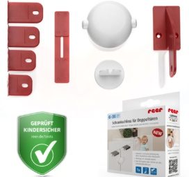 REER spintelės užraktas dvipusiams durims, baltas