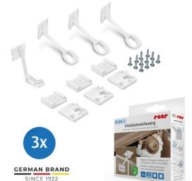 REER stalčių ir spintelių durelių užraktas su montavimo pagalba, 3 vnt.