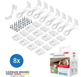 REER stalčių ir spintelių durelių apsauga nuo vaikų, 8 vnt.