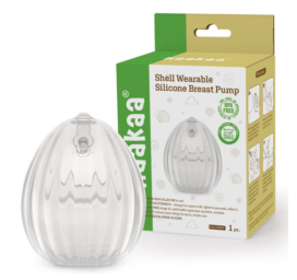 HAAKAA Shell nešiojamas silikoninis rankinis pieno nutraukėjas su pieno rinkikliu, 120 ml