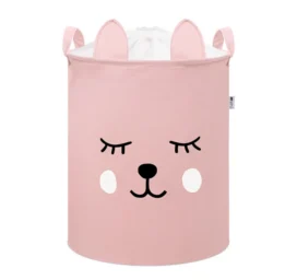 SIPO Premium žaislų laikymo krepšys su užtraukiama virvele, rožinė meškutė, 43 L