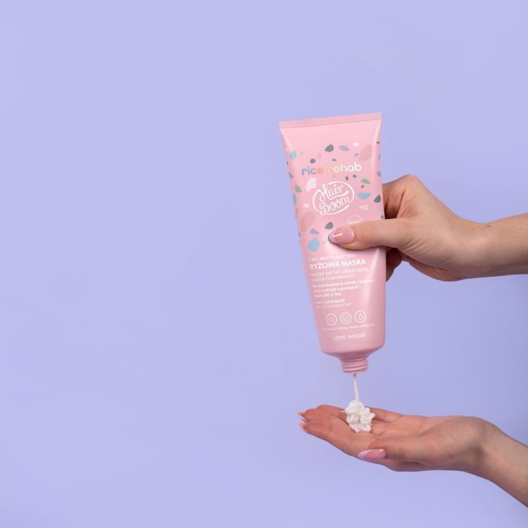 BIELENDA HairBoom Rice Rehab natūrali daugiaveikė 4in1 ryžių kaukė plaukams, 200 ml - Image 2