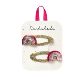 ROCKAHULA vaikiškos plaukų segtukai diskoteka vaivorykštė, 2 vnt.