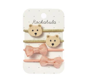 ROCKAHULA Teddy Bear plaukų gumelės, 4 vnt.