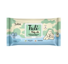 LUBA Tuli biologiškai skaidžios ir kompostuojamos drėgnos servetėlės su trimis vertingais augaliniais aliejais – saldžiųjų migdolų, medvilnės ir vakarinių raktažolių aliejumi, 50 vnt