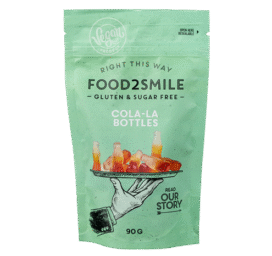 FOOD2SMILE guminukai be cukraus Cola-La Bottles, 90 g