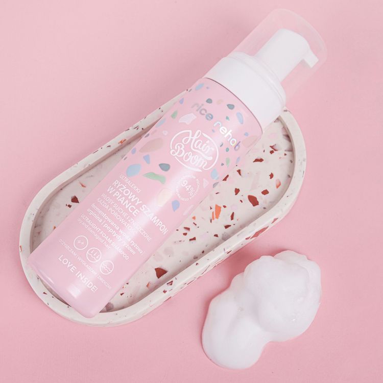 BIELENDA HairBoom Rice Rehab fermentuoto ryžių vandens šampūnas jautriai galvos odai, 400 ml - Image 5