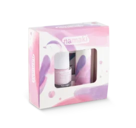 NAMAKI „Nightingale" rinkinys su nagų laku, lūpų blizgesiu ir veidrodžiu, rožinis