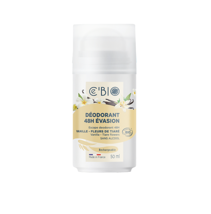 GRAVIER CeBio vanilės ir tiaros gėlių dezodorantas, 50 ml