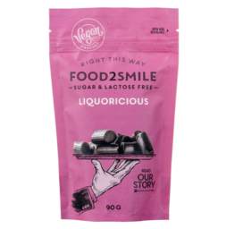 FOOD2SMILE becukrės saldymedžio saldainiai, 85g