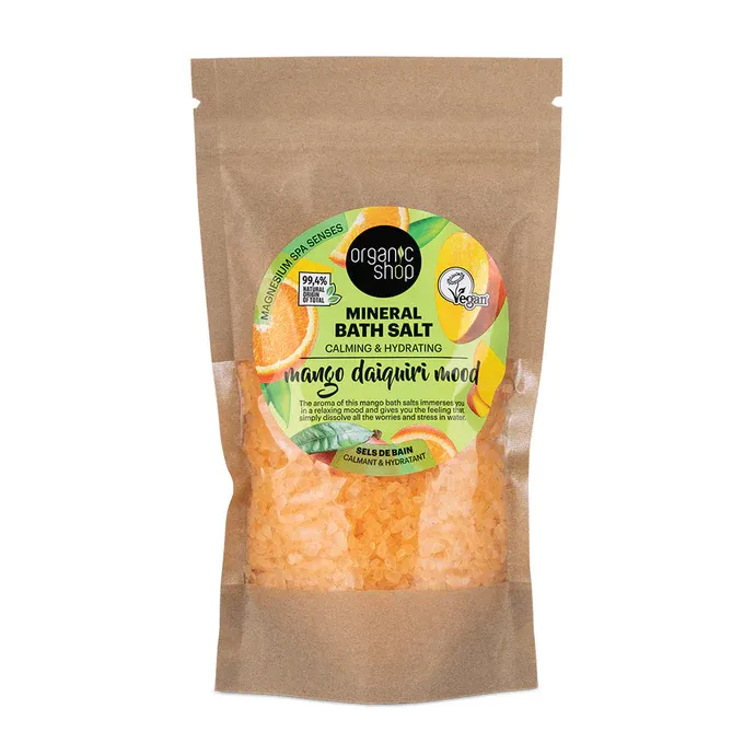 ORGANIC SHOP Vonios druska su mangų daikiri kvapu ir magniu, 500g