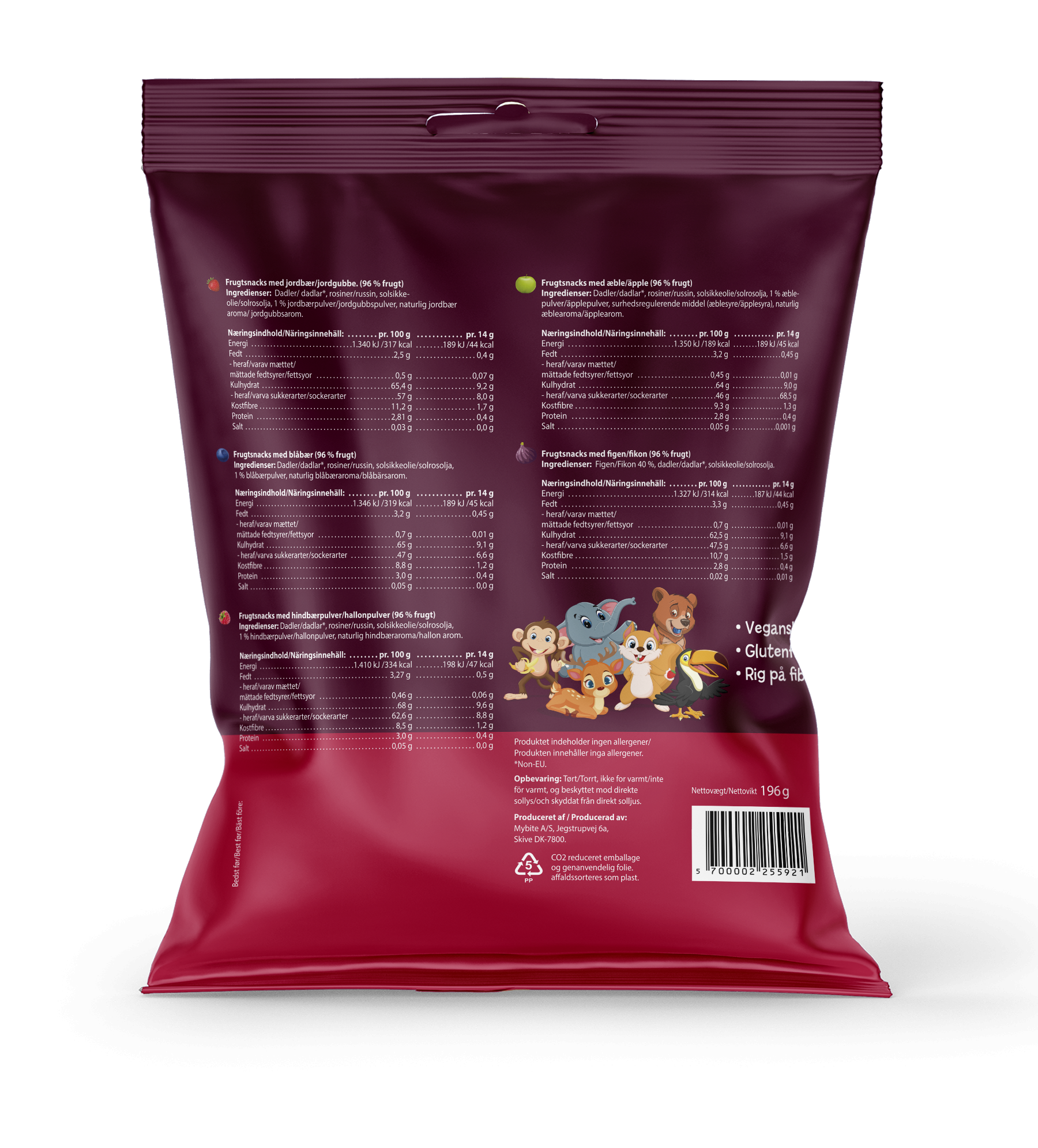 MYBITE vaisių užkandžių mišrus rinkinys, 200 g - Image 2