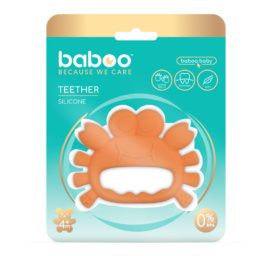 BABOO silikoninis kramtukas krabas, nuo 4+ mėnesių, oranžinis