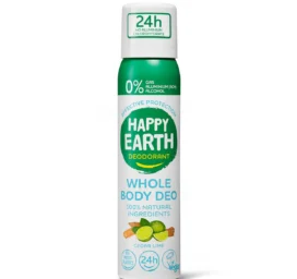 Happy Earth 100% natūralus ir odai draugiškas viso kūno purškiklis Kedras ir Limetas, 100 ml