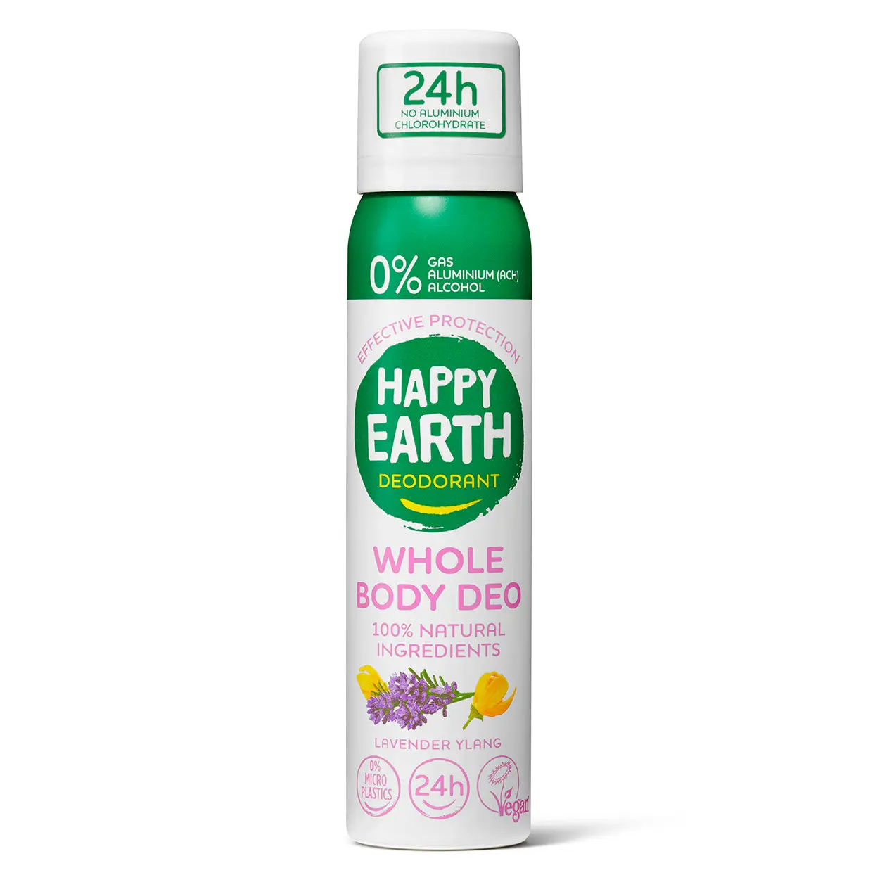 Happy Earth 100% natūralus kūno purškalas su levandomis, 100ml