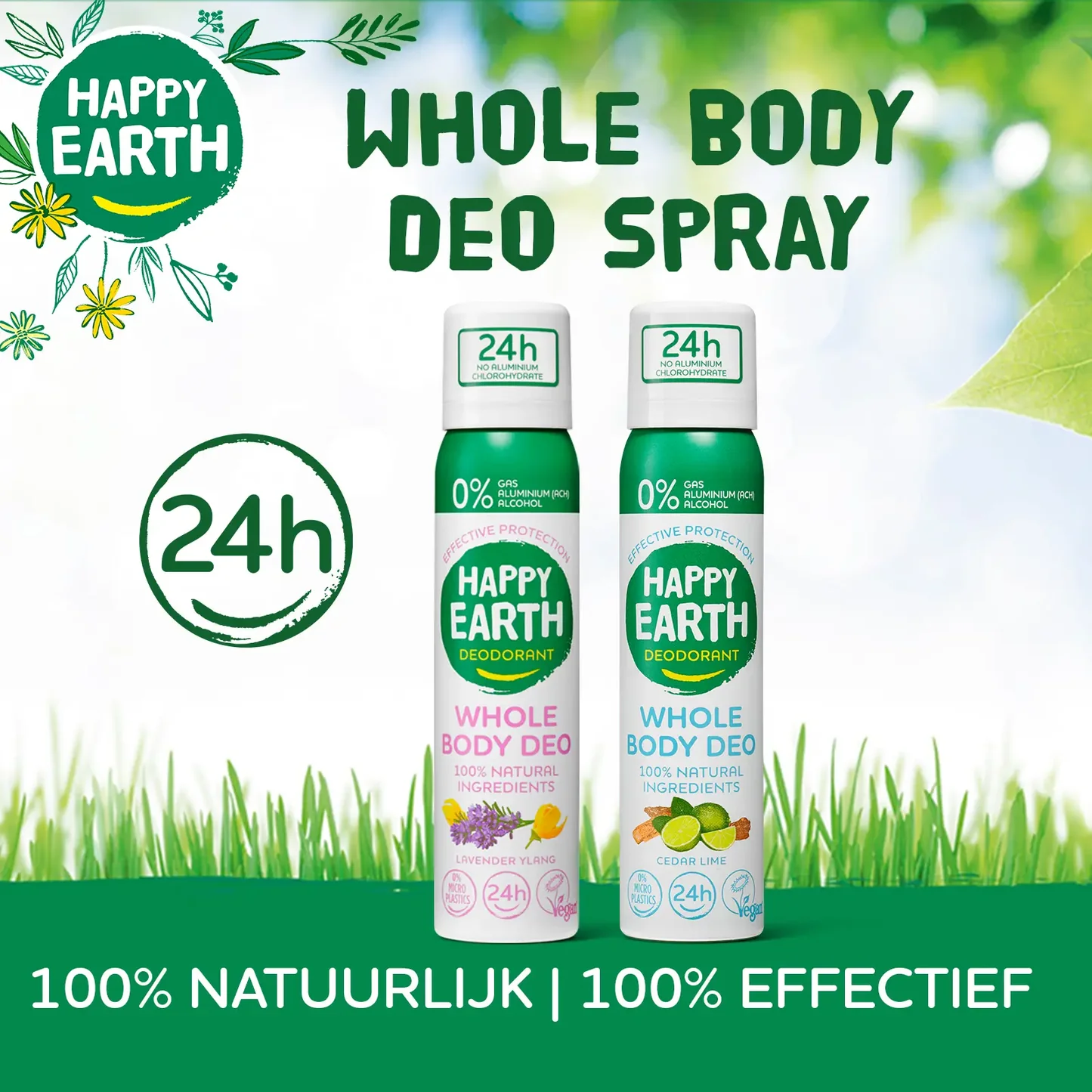 Happy Earth 100% natūralus kūno purškalas su levandomis, 100ml - Image 4