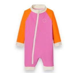 KIETLA ICONIC maudymosi kostiumėlis UPF 50+ su apsaugine nuo saulės medžiaga ir UV jutikliu 6-12 mėn., ROŽINĖ RAUDONA