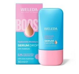 WELEDA drėkinamieji serumo lašai su hialurono rūgštimi ir Snieginiu grybu, 30 ml