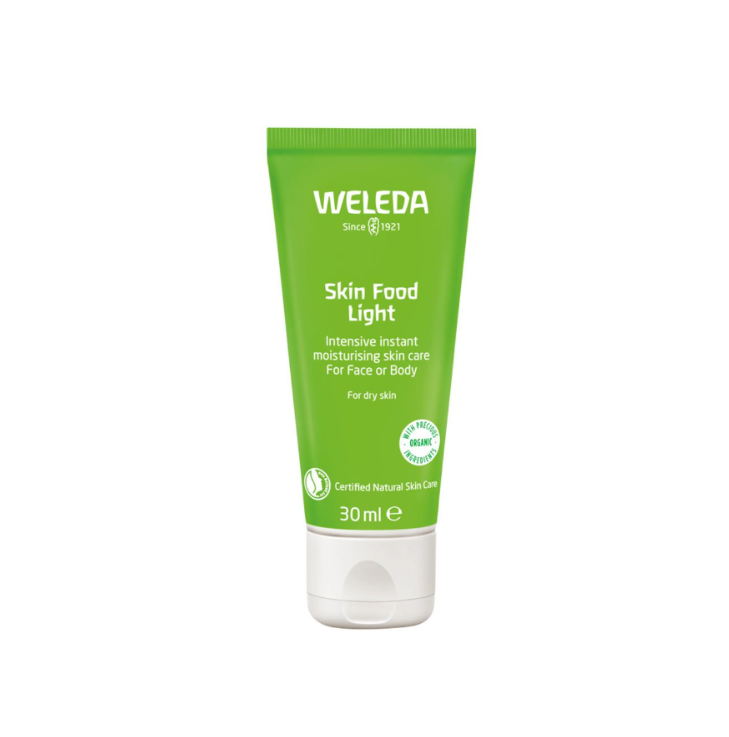 WELEDA Skin Food LIGHT kremas su ekologišku saulėgrąžų sėklų aliejumi, žibuoklių, ramunėlių ir medetkų ekstraktu, 30ml