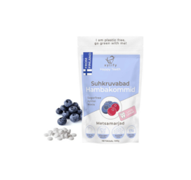 HAPPY TEETH su ksilitoliu ir laukinių uogų skonio dantų saldainiai, 170 vnt.