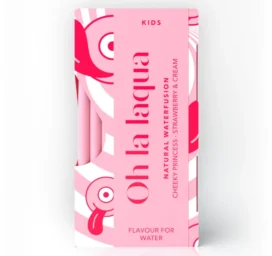 OH LA LAQUA skoninė vandens esencija be cukraus ir saldiklių Braškės ir grietinėlė, 10 vienetų