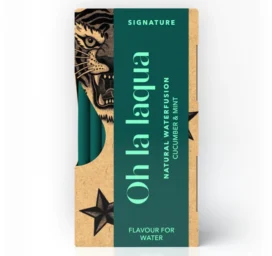 OH LA LAQUA Vandens su skoniu esmė be cukraus ir saldiklių Agurkai ir mėta, 10 vienetų