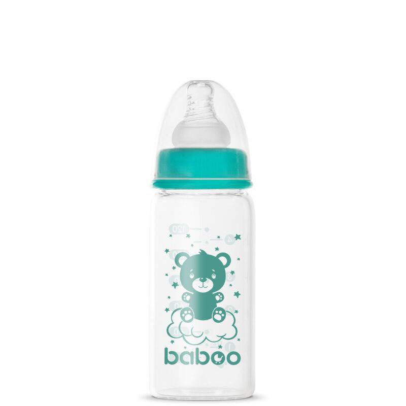 BABOO antikolinis siaurakaklis maitinimo buteliukas iš borosilikatinio stiklo, nuo 0+ mėn., 120 ml - Image 3