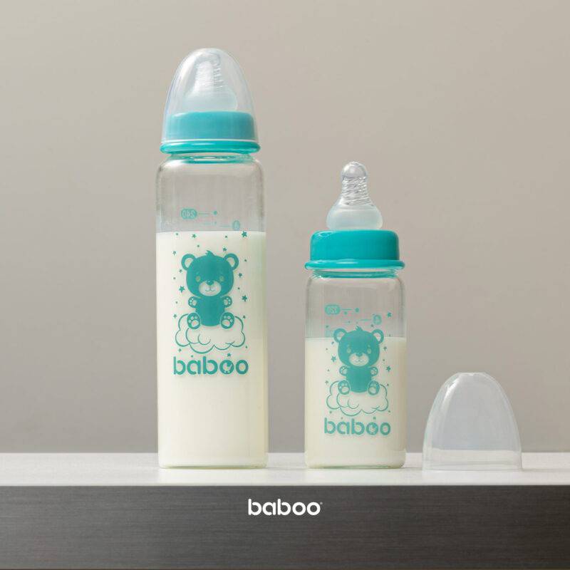 BABOO antikolinis siaurakaklis maitinimo buteliukas iš borosilikatinio stiklo, nuo 0+ mėn., 120 ml - Image 6