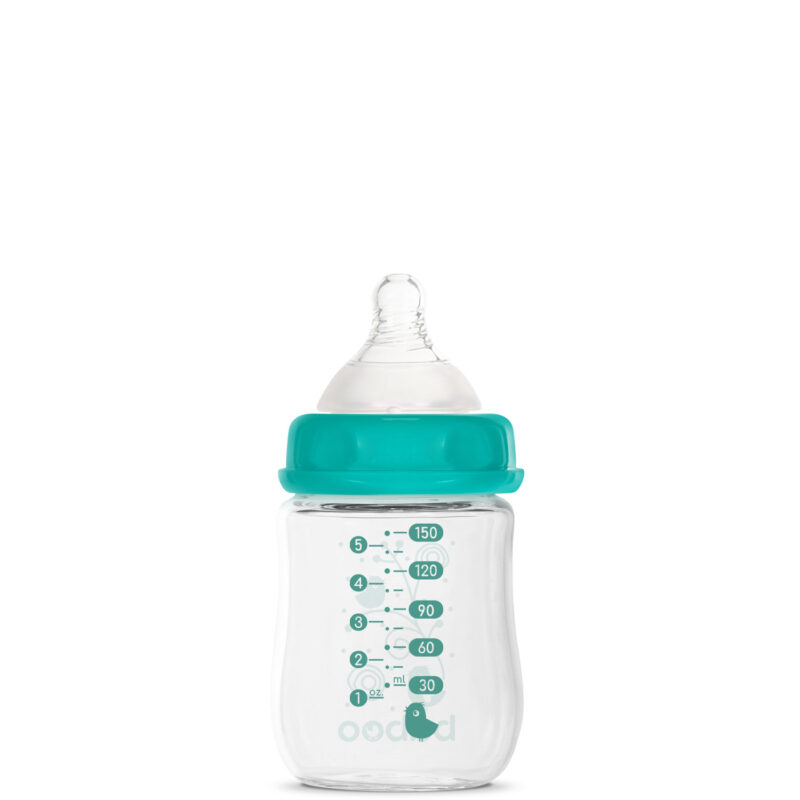 BABOO antikolikinis plataus kaklelio maitinimo buteliukas iš borosilikatinio stiklo nuo 0+ mėn., 150 ml - Image 6