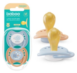 BABOO Calmy latekso apvalus čiulptukas Blue Haze nuo 6+ mėnesių, 2 vnt.