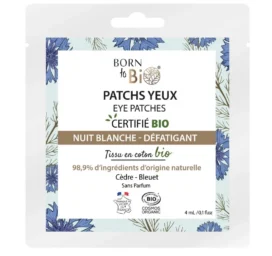 BORN TO BIO medvilnės tamsių ratilų ir pabrinkimų kaukė