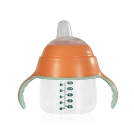 BABOO gertuvė su silikoniniu šiaudeliu Peachy Keen, nuo 6 mėn., 150 ml