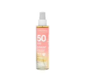 ALPHANOVA dvifazis apsauginis saulės vanduo SPF50 veidui, kūnui ir plaukams, 125 ml