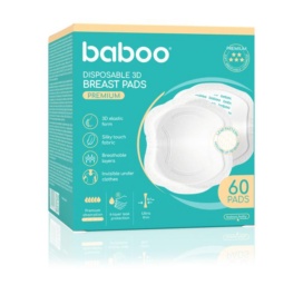BABOO PREMIUM įklotai į liemenėlę žindymo laikotarpiui, 60 vnt.
