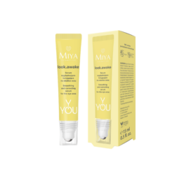MIYA Y.YOU look.awake koreguojantis paakių serumas su juodaisiais ryžiais ir kofeinu, 15 ml