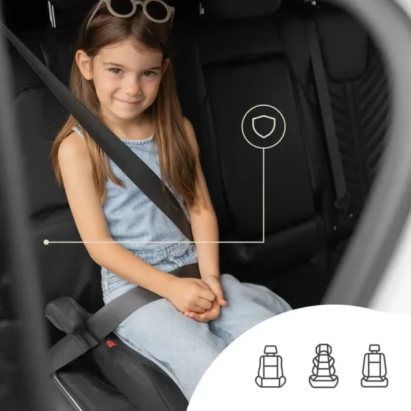 SIPO automobilinės kėdutės apsauginis kilimėlis su neslystančiu silikonu, juodas - Image 7