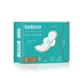 BABOO itin ploni, labai gerai sugeriantys higieniniai įklotai menstruacijoms „Regular Flow“, 10 vnt.