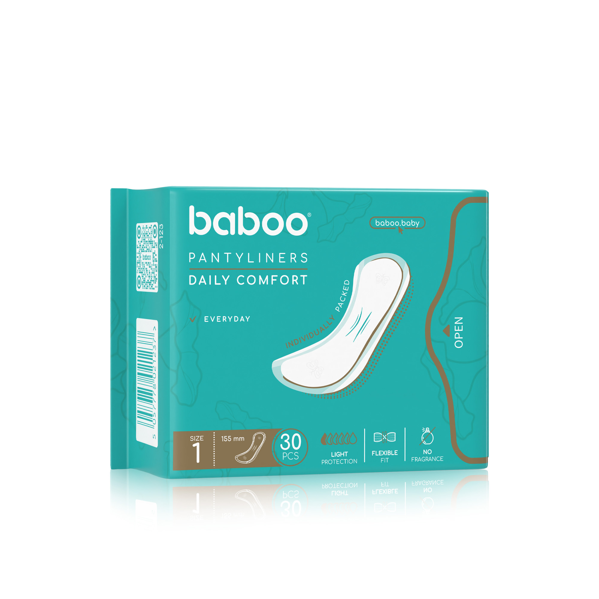BABOO ploni kasdieniai įklotai, 30 vnt.